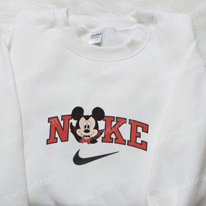 Spooky Nike Halloween X Mickey Head Dracula Laughing Sweatshirt - B Gift For Men Women Disney Characters Embroidered Shirt Perfect Halloween Gift 2