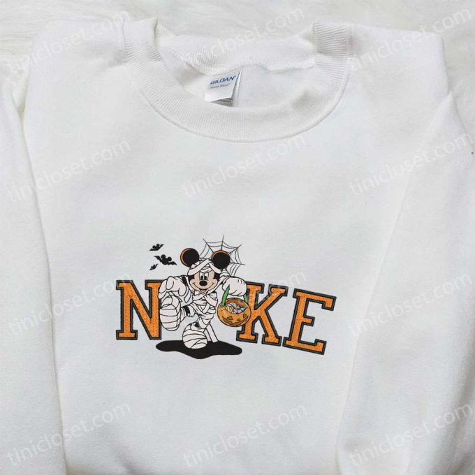 Nike Halloween X Mickey Mouse Mummy Embroidered Sweatshirt: Horror Movie Shirt &Amp; B Gift For Men Women Halloween Gift Ideas 2