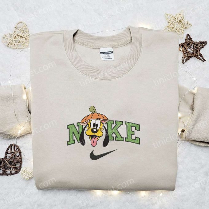 Nike Halloween X Pluto Pumpkin Hat Sweatshirt: Disney Characters Embroidered Shirt B Gift For Men Women Halloween Gift Ideas 4