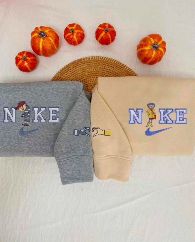 Stylish Nike X Coraline And Wybie Embroidered Shirts: Perfect Matching Apparel For Fans! 3