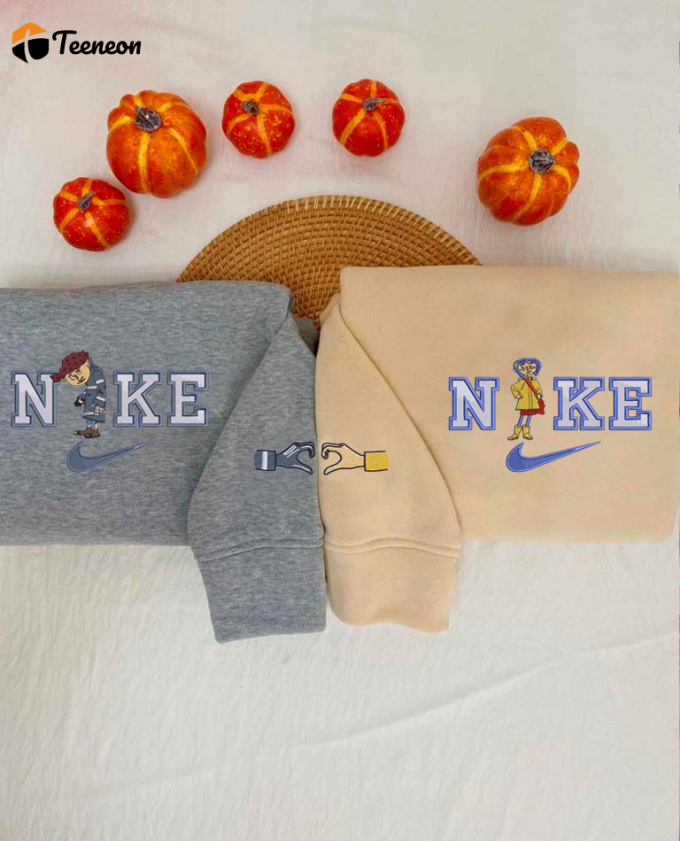 Stylish Nike X Coraline And Wybie Embroidered Shirts: Perfect Matching Apparel For Fans! 1