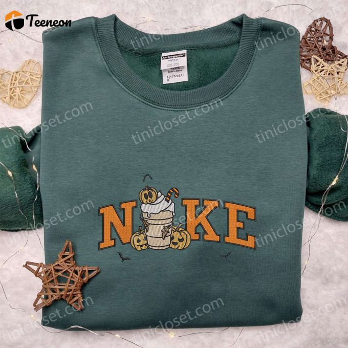 Nike X Pumpkin Halloween Latte Embroidered Shirt - Cute &Amp;Amp; Inspired Halloween Apparel 1