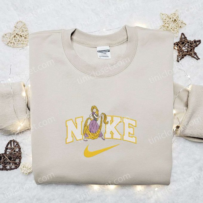 Nike X Rapunzel Embroidered Hoodie: Tangled Disney Inspired - Stylish Nike Hoodie With Intricate Embroidery 3