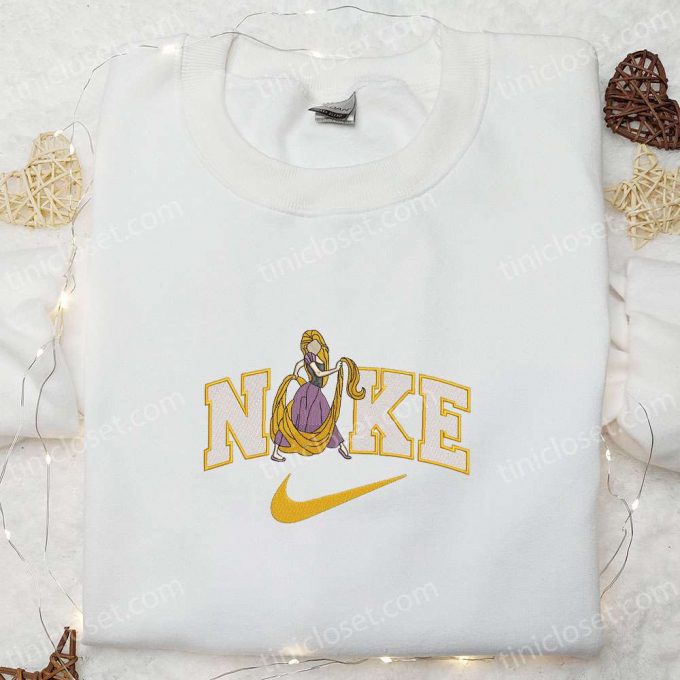 Nike X Rapunzel Embroidered Hoodie: Tangled Disney Inspired - Stylish Nike Hoodie With Intricate Embroidery 4