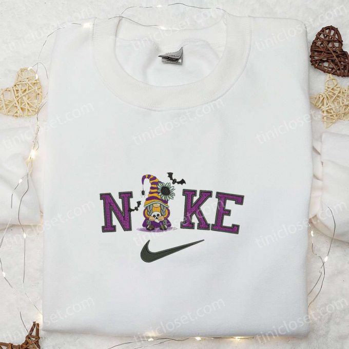 Nike X Skull Gnome Bats Halloween Embroidered Shirt - Trendy &Amp; Spooky Nike Inspired Apparel 4