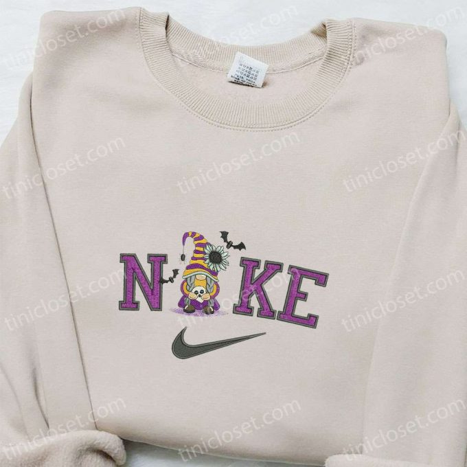 Nike X Skull Gnome Bats Halloween Embroidered Shirt - Trendy &Amp; Spooky Nike Inspired Apparel 5