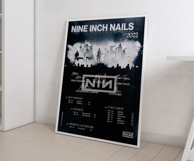 Nine Inch 90S Nails Tour Poster For Home Decor Gift, 2022 Live Concert Poster For Home Decor Gift 2