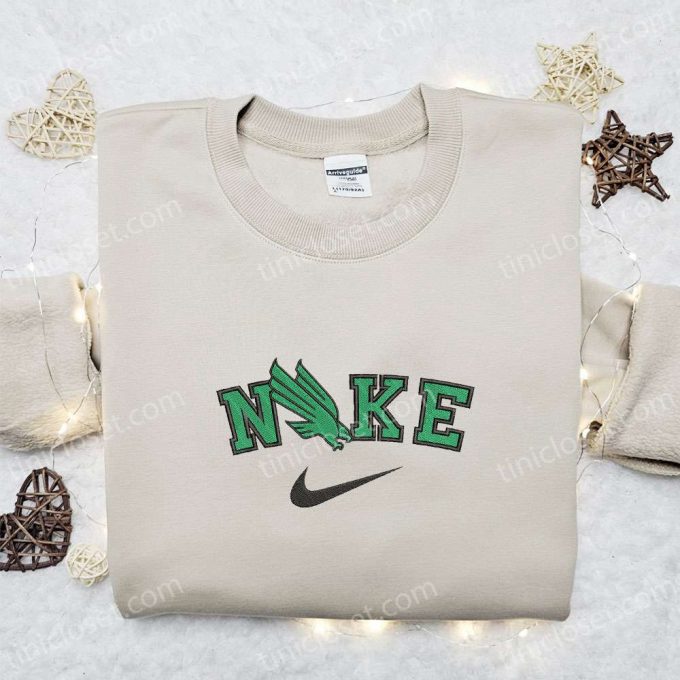 North Texas Mean Green X Nike Embroidered Shirt &Amp; Hoodie: Ncaa Sports Gear Perfect Gift Idea 3