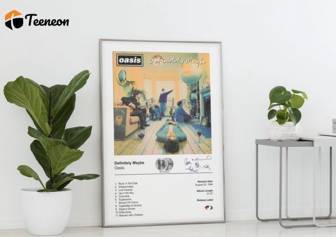 Oasis Poster For Home Decor Gift - Definitely Maybe Album Cover Poster For Home Decor Gift 1