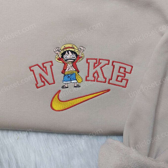 Exclusive One Piece Luffy Nike Shirt Anime Hoodie &Amp; Embroidered Sweatshirt - Perfect For Anime Fans 2