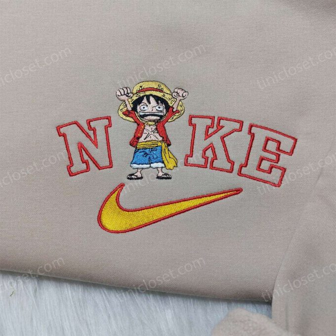 Exclusive One Piece Luffy Nike Shirt Anime Hoodie &Amp; Embroidered Sweatshirt - Perfect For Anime Fans 5