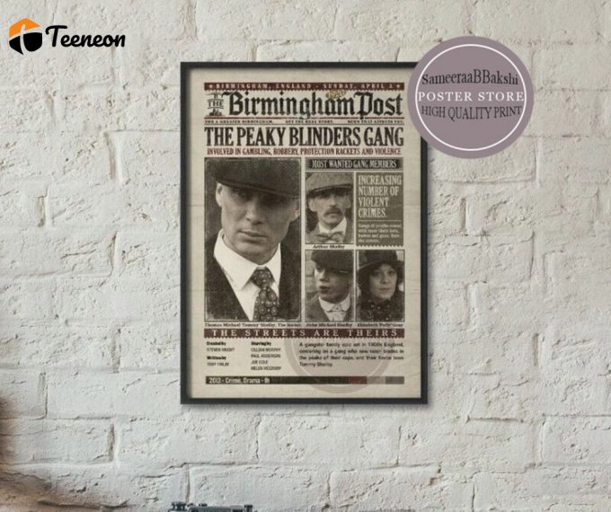 Peaky Blinders Thomas Shelby Tv Series Crime Gang Poster For Home Decor Gift 1