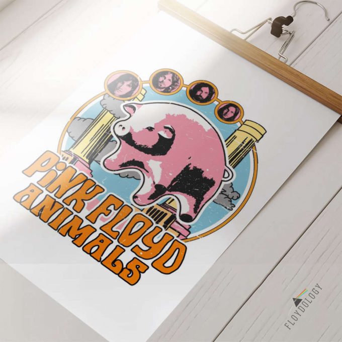 Pink Floyd Animals Pig Can Fly Album Cover Drawing Art Poster For Home Decor Gift For Home Decor Gift 4