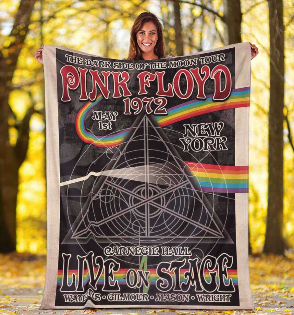 Pink Floyd Fleece Blanket – Carnegie Hall Dark Side Of The Moon Tour Poster For Home Decor Gift For Home Decor Gift Premium 11