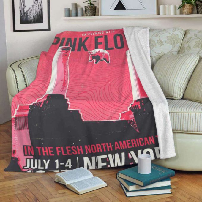 Pink Floyd Fleece Blanket – In The Flesh North American Tour Poster For Home Decor Gift For Home Decor Gift Premium 6