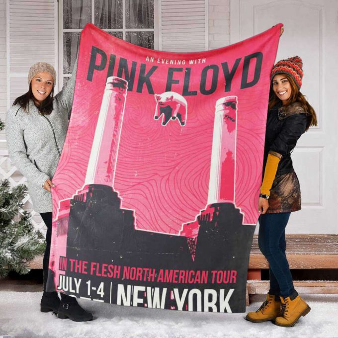 Pink Floyd Fleece Blanket – In The Flesh North American Tour Poster For Home Decor Gift For Home Decor Gift Premium 3