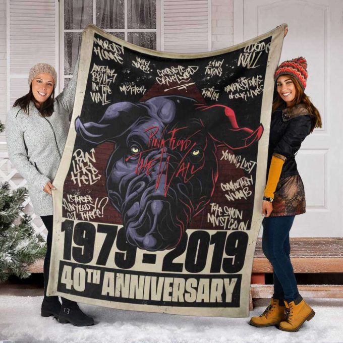 Pink Floyd Fleece Blanket – The Wall 40Th Anniversary Fan Poster For Home Decor Gift For Home Decor Gifts Premium 6