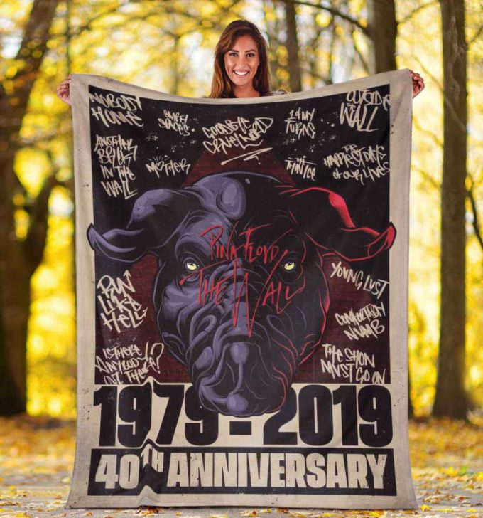 Pink Floyd Fleece Blanket – The Wall 40Th Anniversary Fan Poster For Home Decor Gift For Home Decor Gifts Premium 3