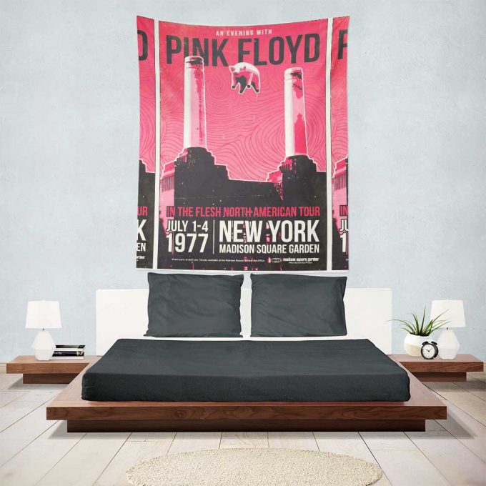 Pink Floyd In The Flesh North American Tour Poster For Home Decor Gift For Home Decor Gift Tapestry 5