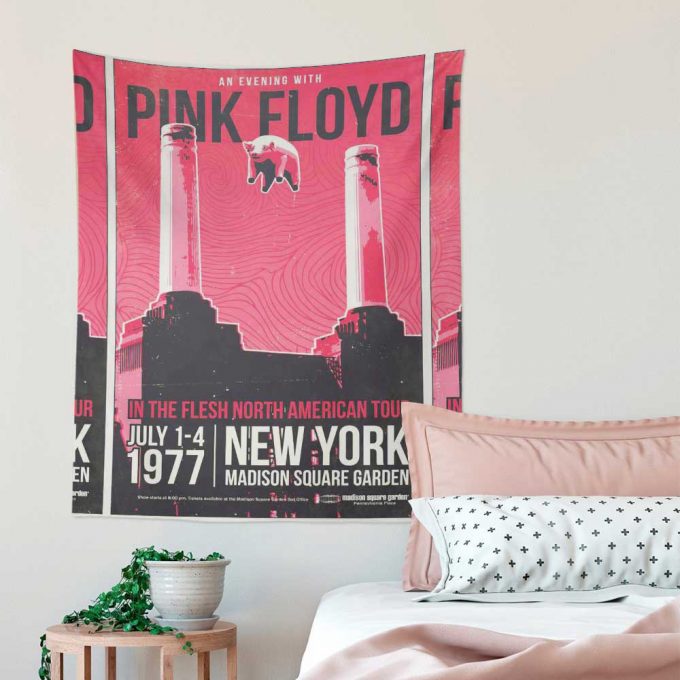 Pink Floyd In The Flesh North American Tour Poster For Home Decor Gift For Home Decor Gift Tapestry 7