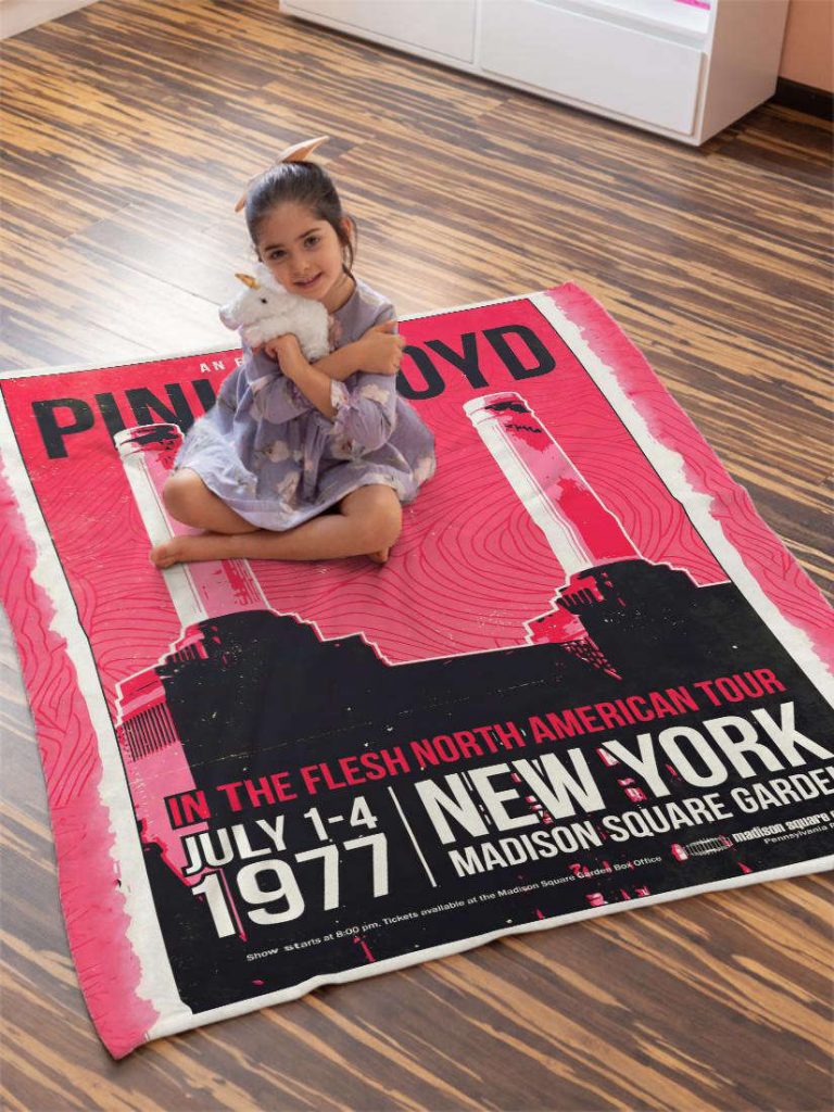 Pink Floyd In The Flesh North American Tour Poster For Home Decor Gift Velveteen Plush Blanket 8