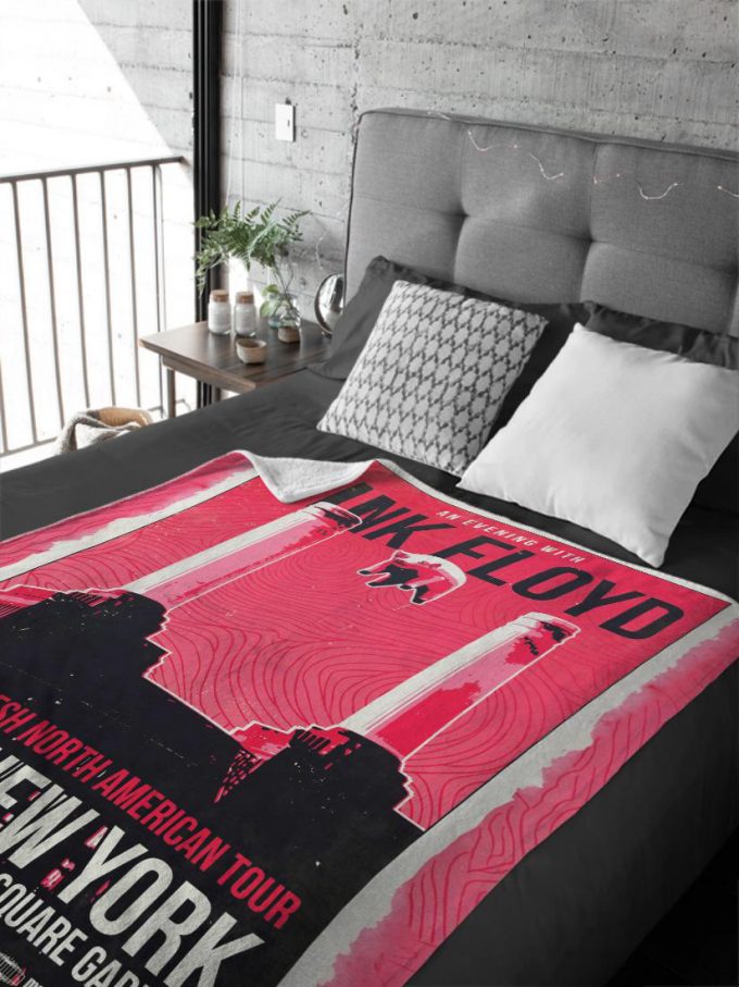 Pink Floyd In The Flesh North American Tour Poster For Home Decor Gift Velveteen Plush Blanket 3