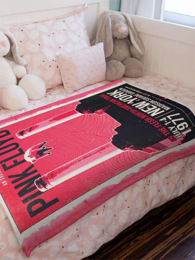 Pink Floyd In The Flesh North American Tour Poster For Home Decor Gift Velveteen Plush Blanket 4