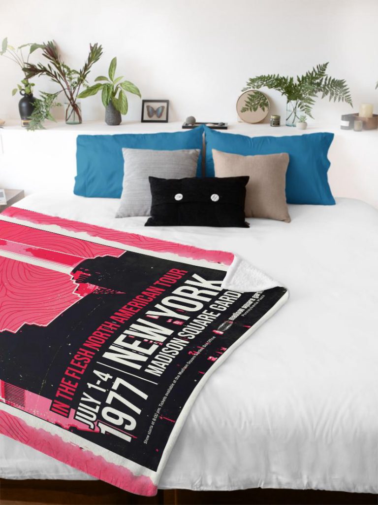 Pink Floyd In The Flesh North American Tour Poster For Home Decor Gift Velveteen Plush Blanket 14