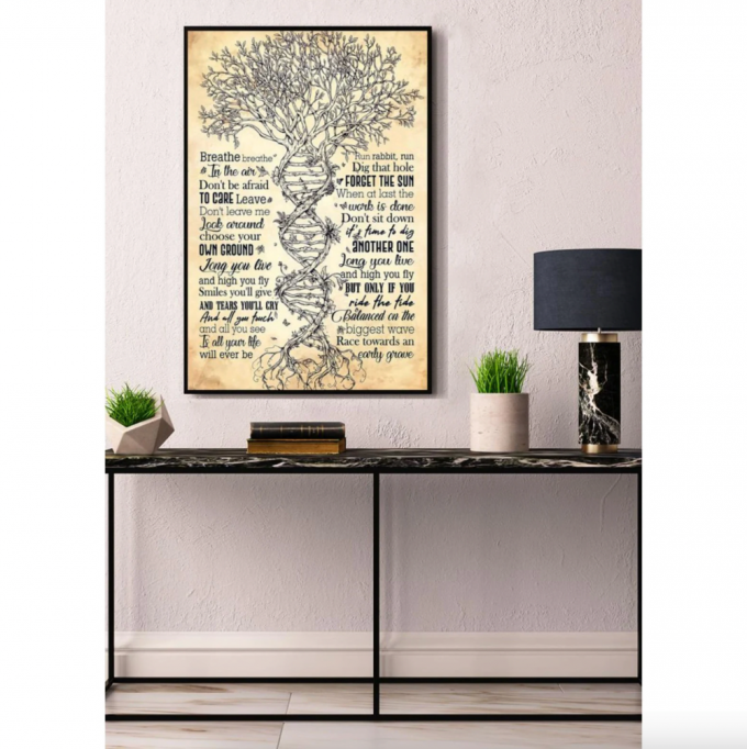 Pink Floyd Poster For Home Decor Gift – Breathe Lyrics 2