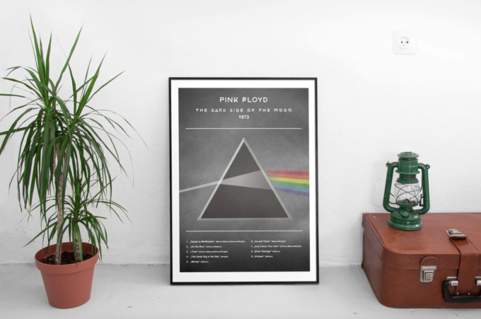 Pink Floyd Poster For Home Decor Gift – Dark Side Of The Moon 1973 List Songs 3