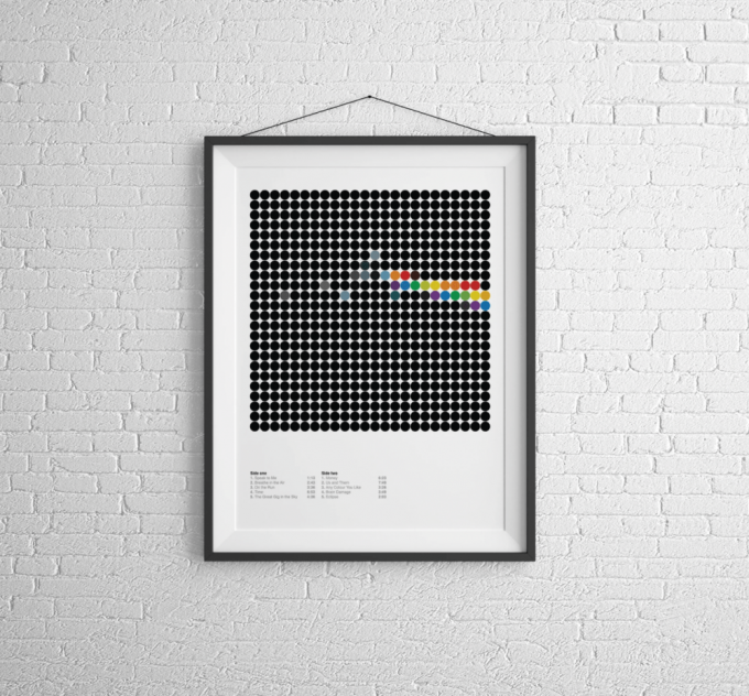 Pink Floyd Poster For Home Decor Gift – Dark Side Of The Moon Luxury Dots 3