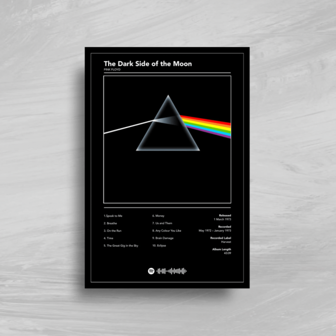 Pink Floyd Poster For Home Decor Gift – Dark Side Of The Moon Rock Music 3