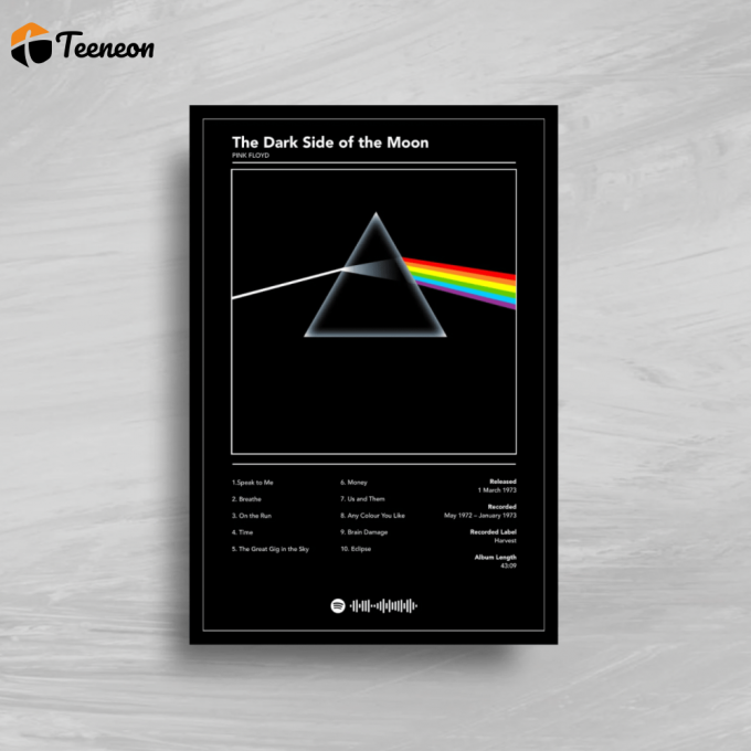 Pink Floyd Poster For Home Decor Gift – Dark Side Of The Moon Rock Music 1