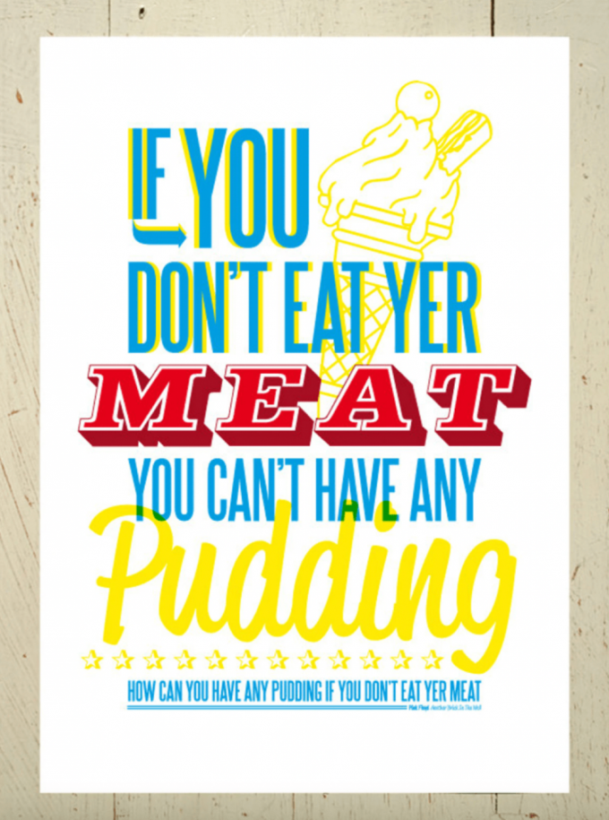 Pink Floyd Poster For Home Decor Gift – Eat Yer Meat Music Lyrics The Classic Pink Floyd Song 3