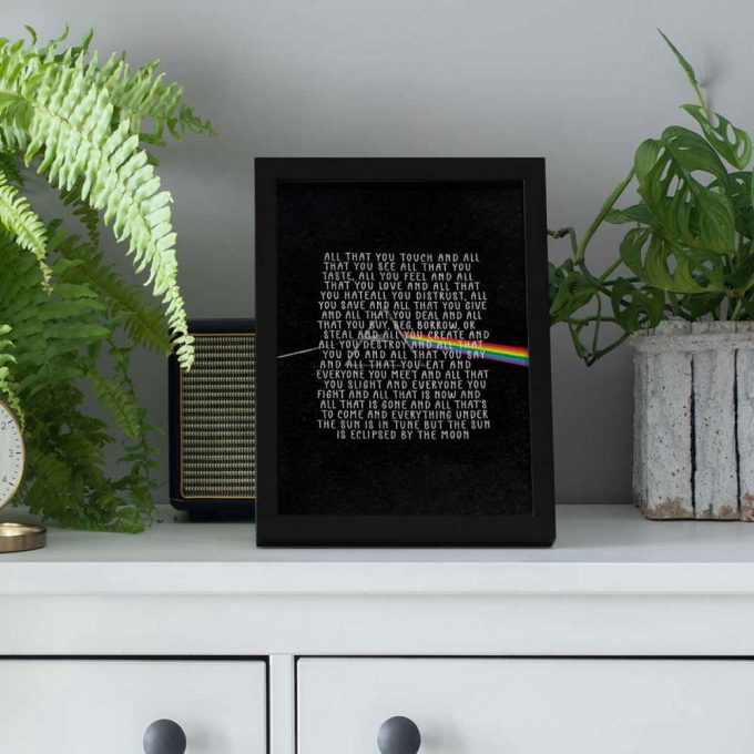 Pink Floyd Poster For Home Decor Gift For Home Decor Gift – All That You Touch And All That You See Eclipse Lyrics 3