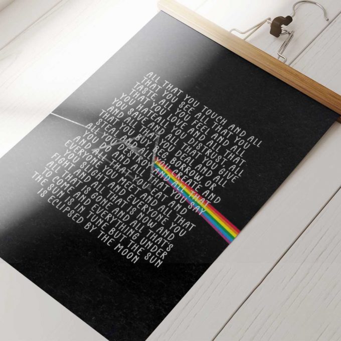 Pink Floyd Poster For Home Decor Gift For Home Decor Gift – All That You Touch And All That You See Eclipse Lyrics 5