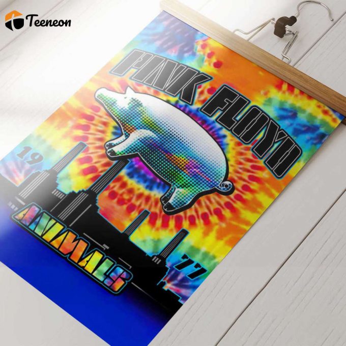 Pink Floyd Poster For Home Decor Gift For Home Decor Gift – Animals 1977 Tiedye 1