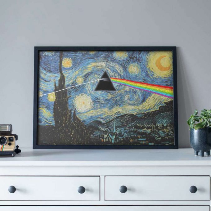 Pink Floyd Poster For Home Decor Gift For Home Decor Gift – Starry Night Dark Side Of The Moon Van Gogh 3