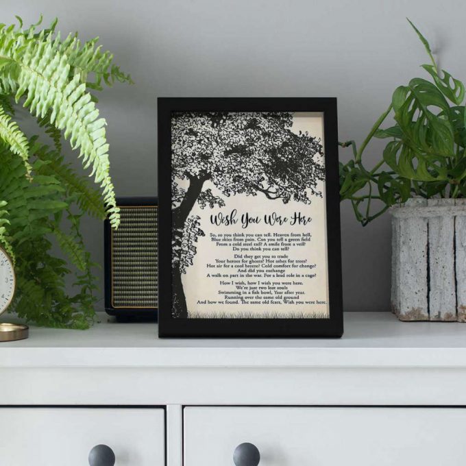 Pink Floyd Poster For Home Decor Gift For Home Decor Gift – Wish You Were Here Lyric Vintage Tree 2