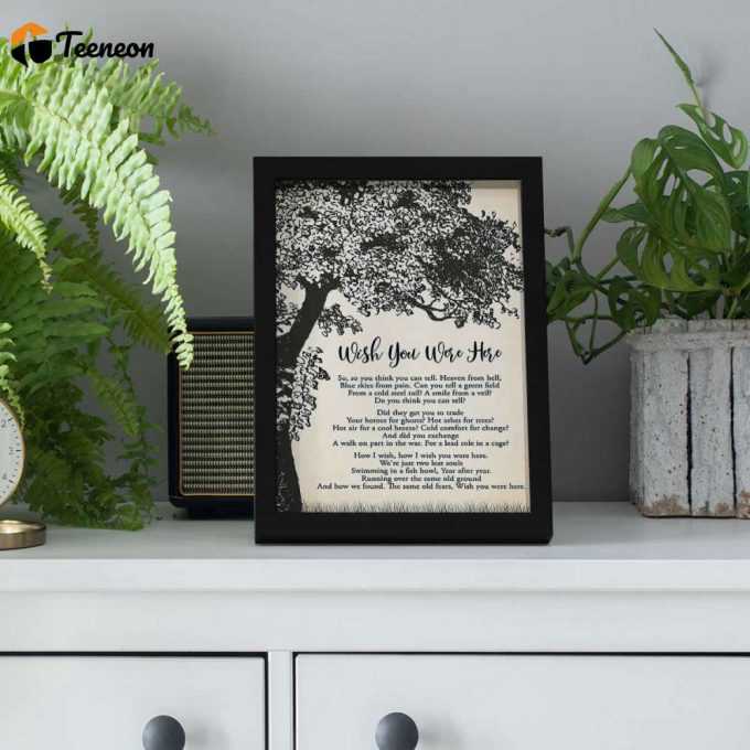 Pink Floyd Poster For Home Decor Gift For Home Decor Gift – Wish You Were Here Lyric Vintage Tree 1