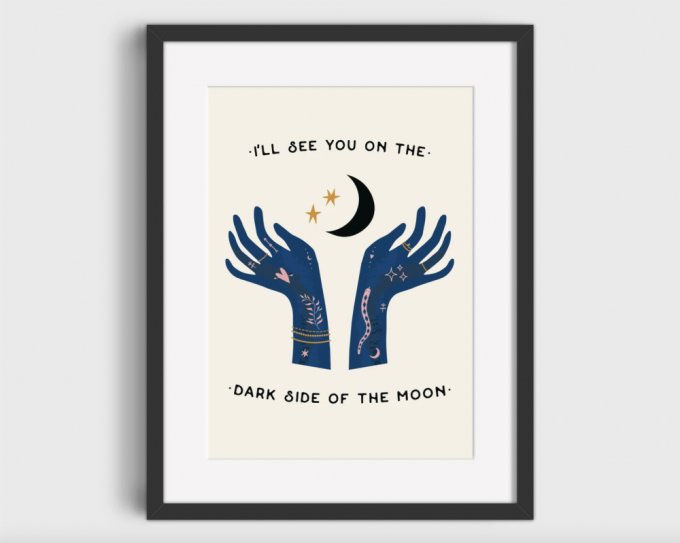 Pink Floyd Poster For Home Decor Gift – I’ll See You On The Dark Side Of The Moon Vector Art 2