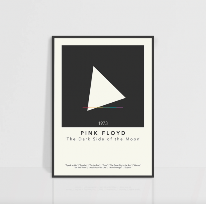 Pink Floyd Poster For Home Decor Gift – Minimalist The Dark Side Of The Moon 2