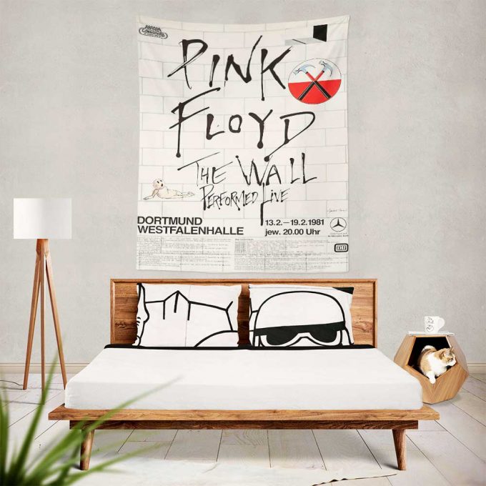 Pink Floyd The Wall Original Vintage Tour Poster For Home Decor Gift For Home Decor Gift For Dortmund, Germany, 1981 Tapestry 2