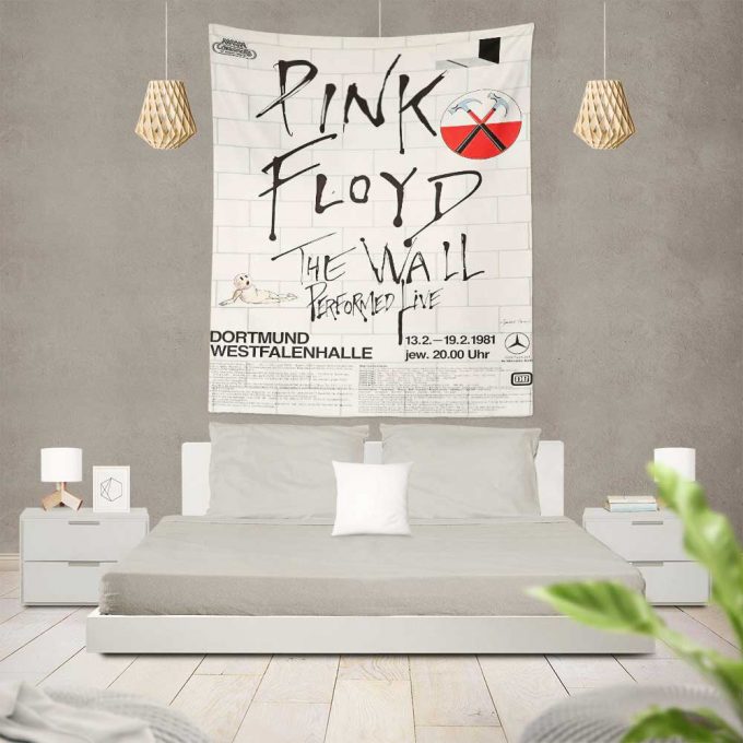 Pink Floyd The Wall Original Vintage Tour Poster For Home Decor Gift For Home Decor Gift For Dortmund, Germany, 1981 Tapestry 3