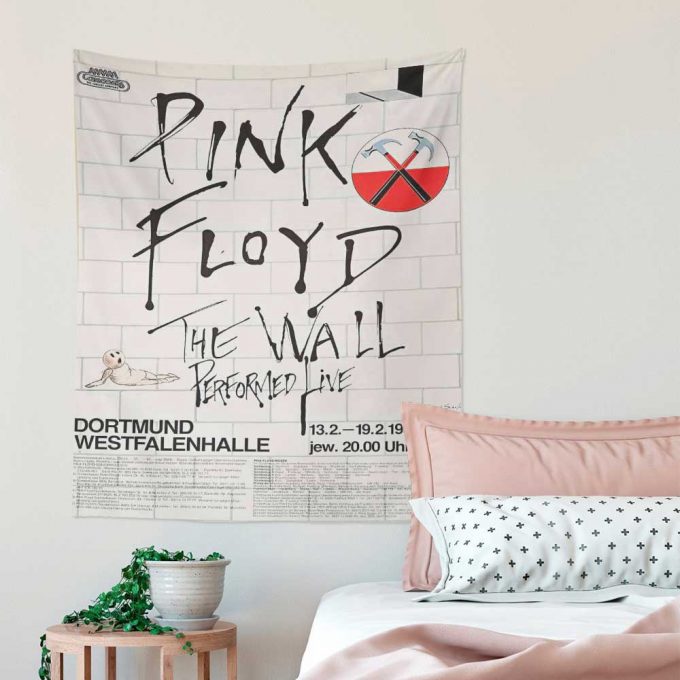 Pink Floyd The Wall Original Vintage Tour Poster For Home Decor Gift For Home Decor Gift For Dortmund, Germany, 1981 Tapestry 4