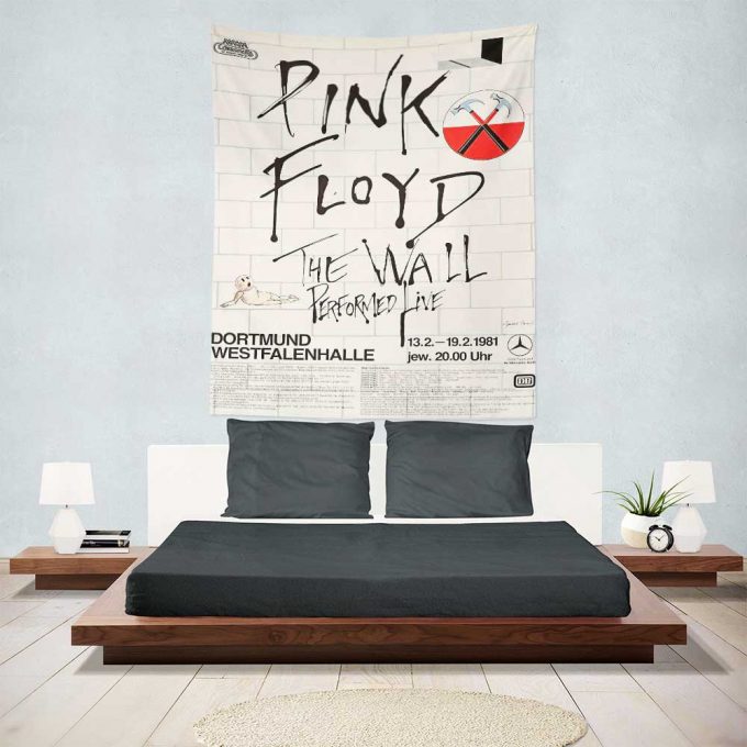 Pink Floyd The Wall Original Vintage Tour Poster For Home Decor Gift For Home Decor Gift For Dortmund, Germany, 1981 Tapestry 7