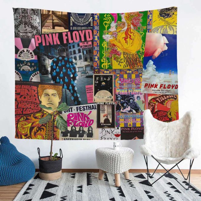 Pink Floyd Vintage Rock Concert Poster For Home Decor Gift For Home Decor Gifts Tapestry 4