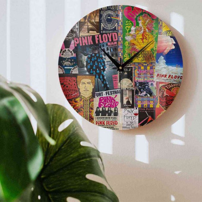 Pink Floyd Wooden Clock – Vintage Rock Concert Poster For Home Decor Gift For Home Decor Gifts 2