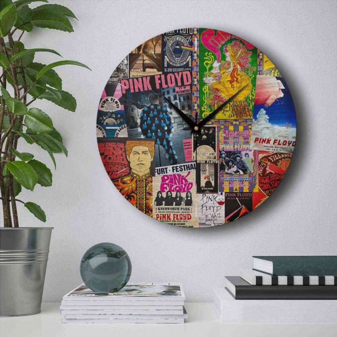 Pink Floyd Wooden Clock – Vintage Rock Concert Poster For Home Decor Gift For Home Decor Gifts 3