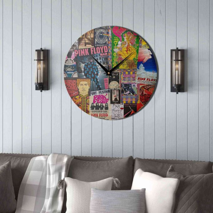 Pink Floyd Wooden Clock – Vintage Rock Concert Poster For Home Decor Gift For Home Decor Gifts 4